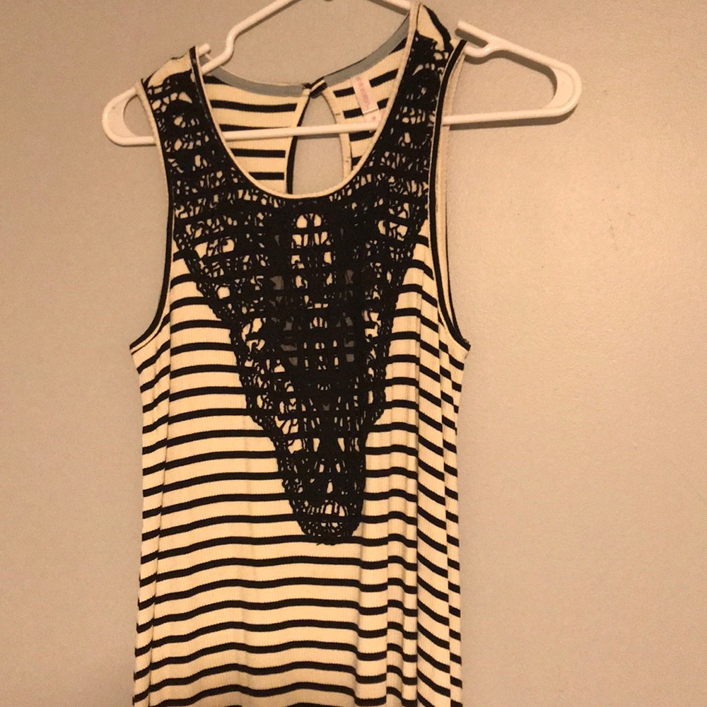 Black and white striped dress